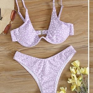 BRAND NEW!! Purple dalmation print bikini set